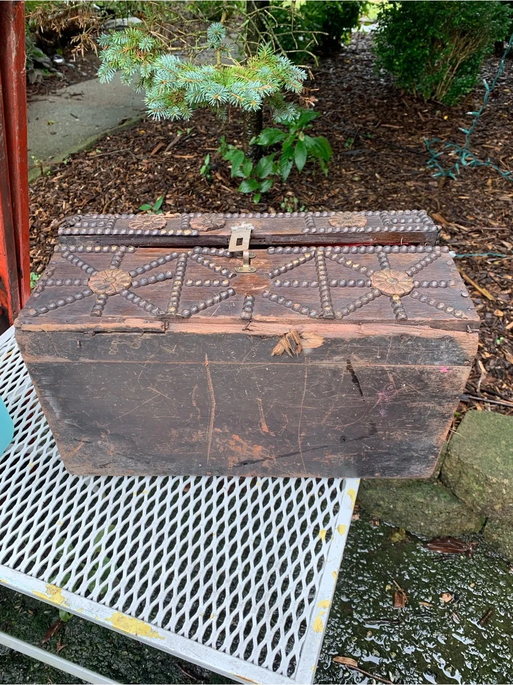 Antique Spanish Style Chest Box Keepsake Dowry 1800’s